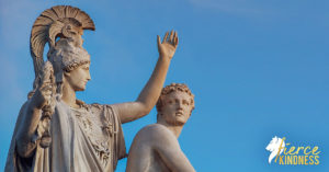 Ancient Philosopher Quotes Speaking against blue sky