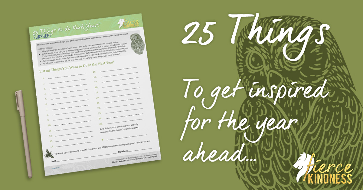 25 Things Exercise Feature Image with Owl