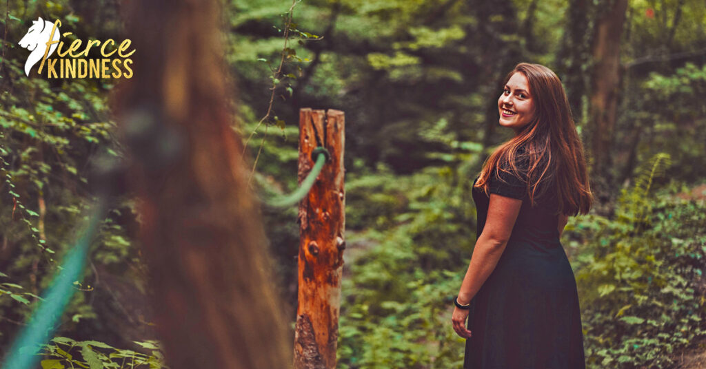 Woman walking into Nature