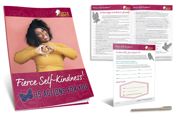 Fierce Self-Kindness Workbook with interior pages