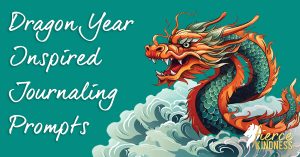 Asian Orange and Green Dragon on Roiling Sea on Blue-Green Background