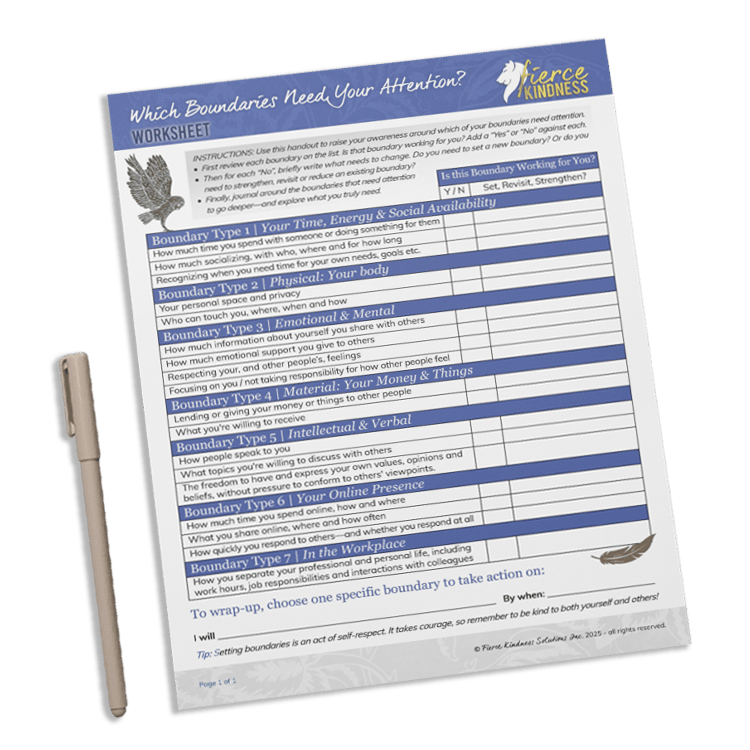 Which Boundaries Need Attention? Worksheet with Pen