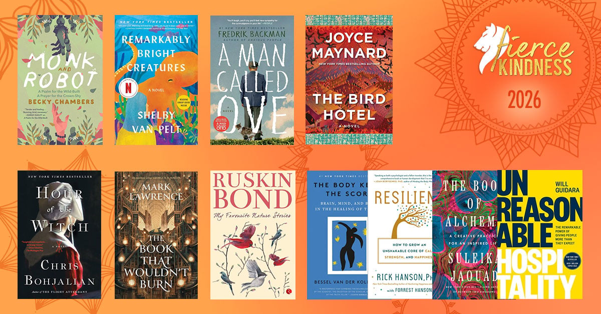 Summer Reads 2026 with 10 book images against Orange gradient background and mandala suns